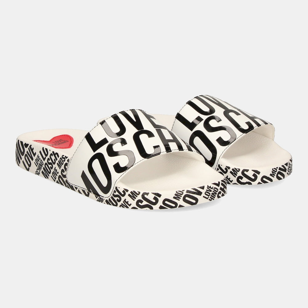 Moschino Chinelos Slippers Ja28042 White Branco Shot12