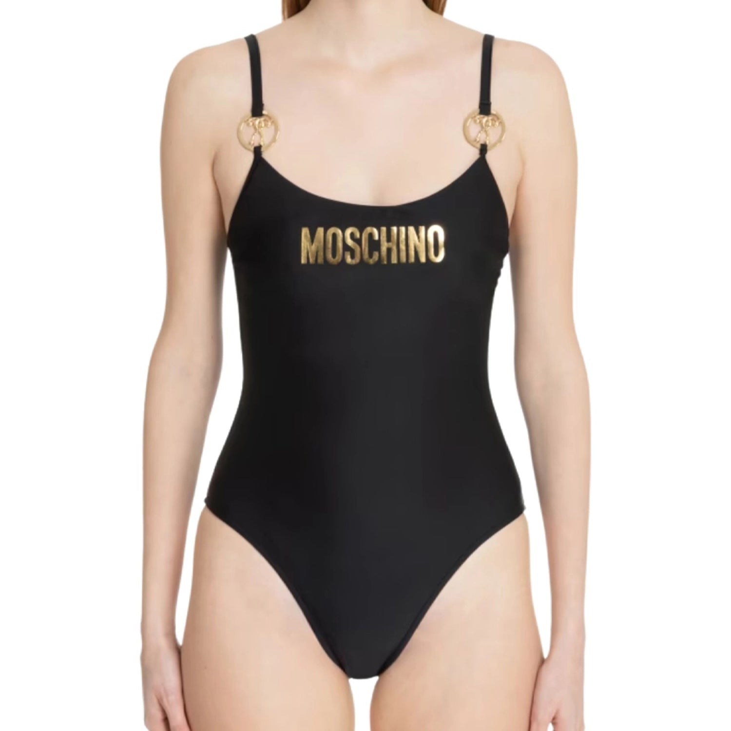 Moschino Fato De Banho Swimsuit A4919 4901 Blk Gold Preto Ouro_shot2