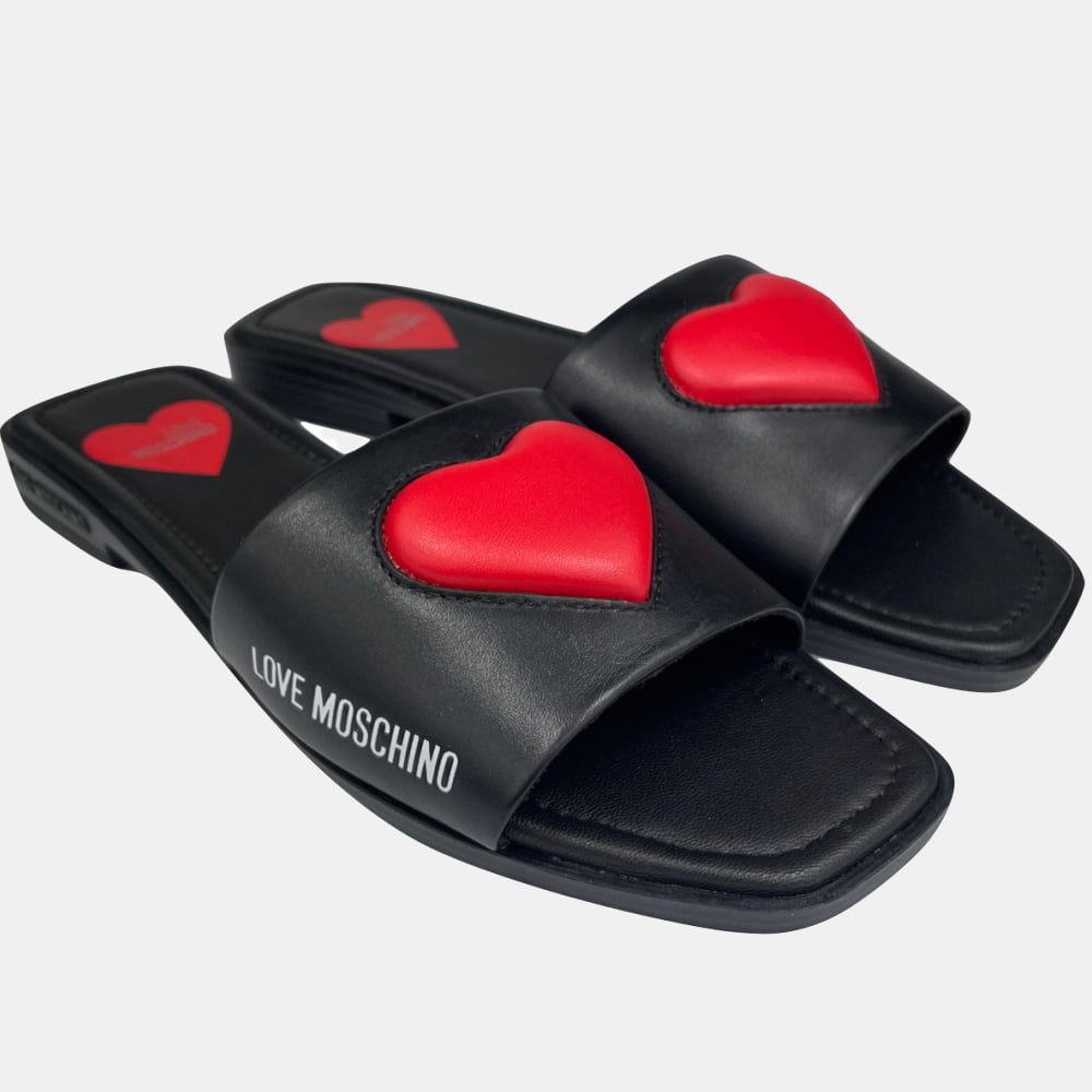 Moschino Mule Ja28352 Black Red Preto Vermelho Shot11