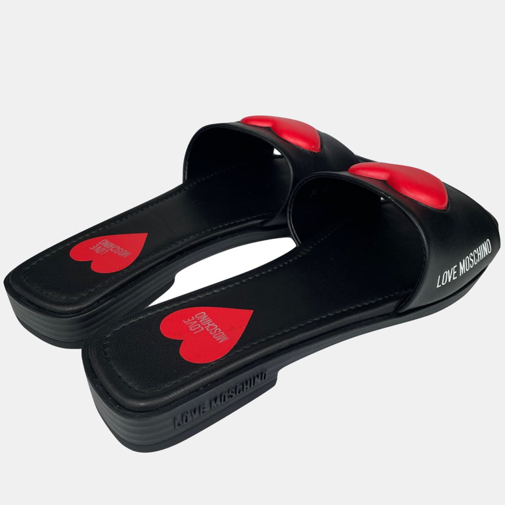 Moschino Mule Ja28352 Black Red Preto Vermelho Shot13
