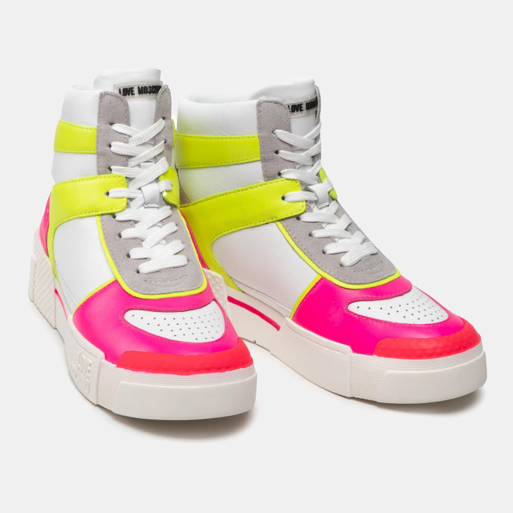 Moschino Sapatilhas Bota Sneakers Boots Ja15635 White Mult Branco Multi Shot8