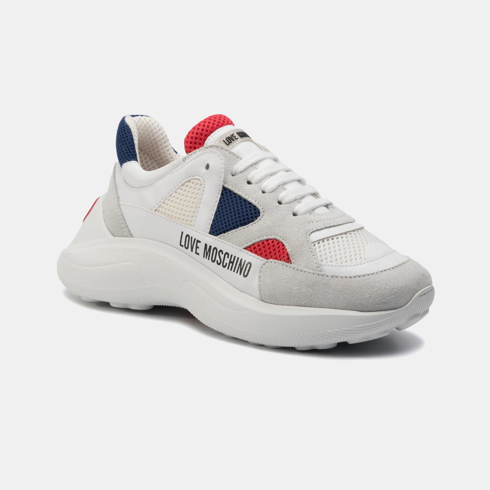 Moschino Sapatilhas Sneakers Shoes Ja15306 Whi Red Nv Brando Vermelho Azul Shot1