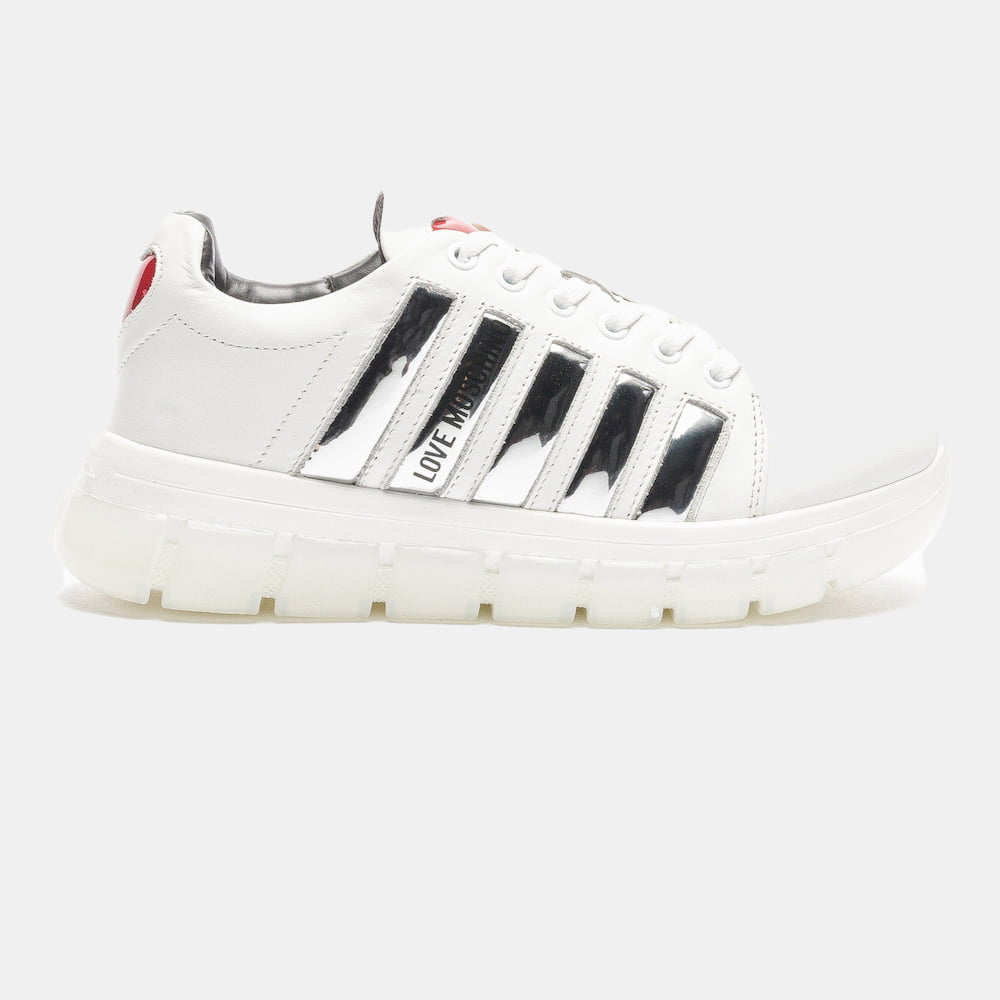 Moschino Sapatilhas Sneakers Shoes Ja15565 Whi Silver Branco Prateado Shot2