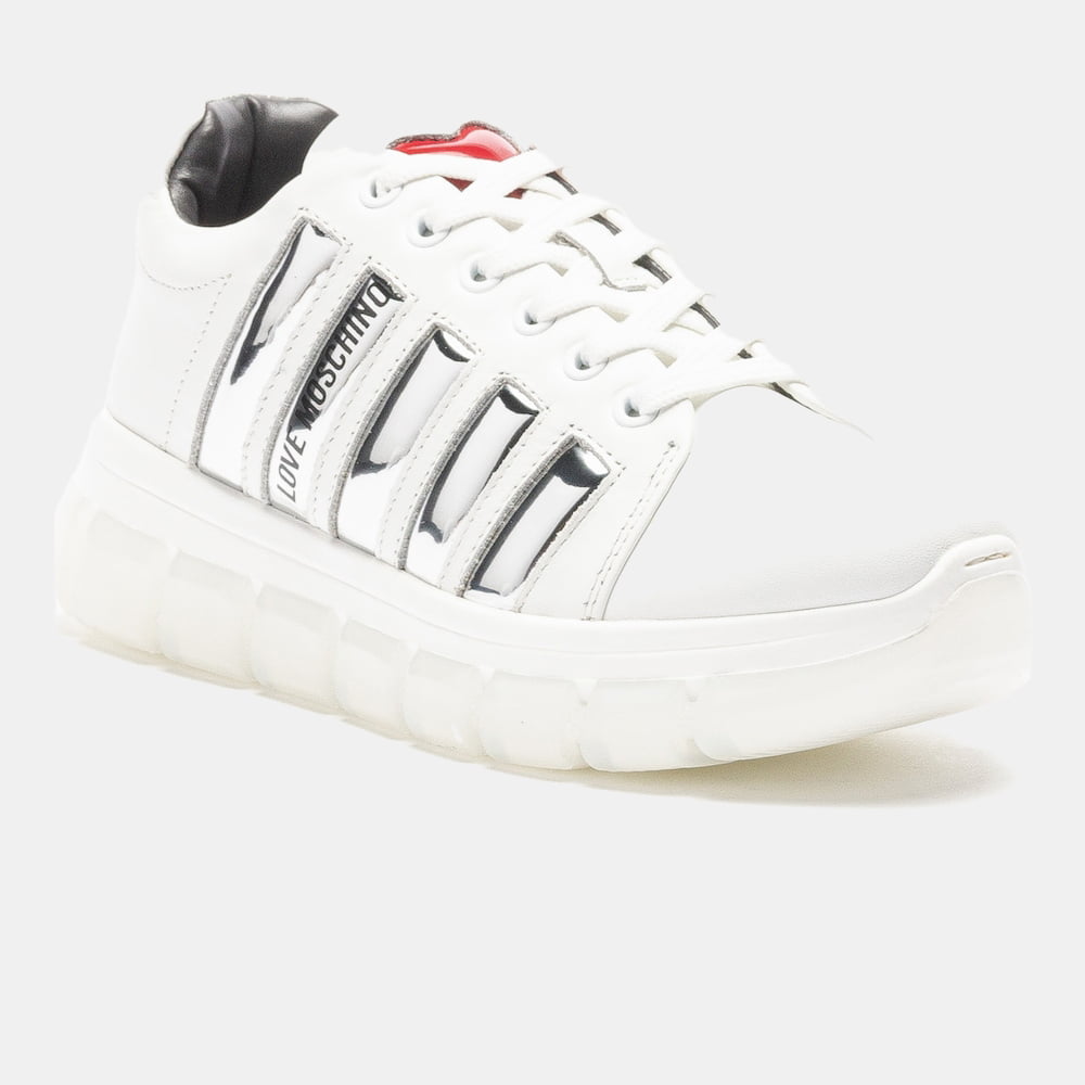 Moschino Sapatilhas Sneakers Shoes Ja15565 Whi Silver Branco Prateado Shot4