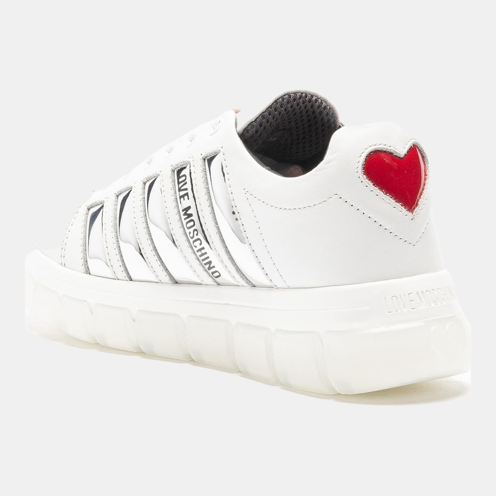 Moschino Sapatilhas Sneakers Shoes Ja15565 Whi Silver Branco Prateado Shot6