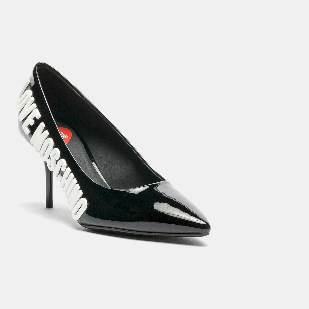 Moschino Sapatos Shoes Ja10037 Black Vern Preto Verniz Shot12