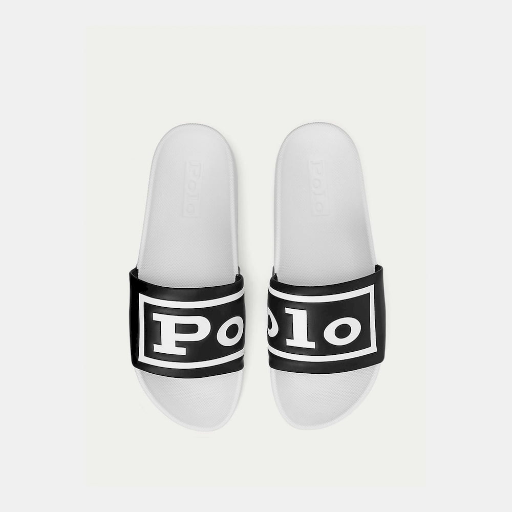 Ralph Lauren Chinelos Slippers Cayson Polo Whi Black Branco Preto Shot4