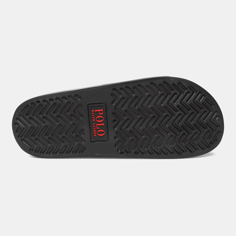 Ralph Lauren Chinelos Slippers Polo Slide Black Red Preto Vermelho Shot12