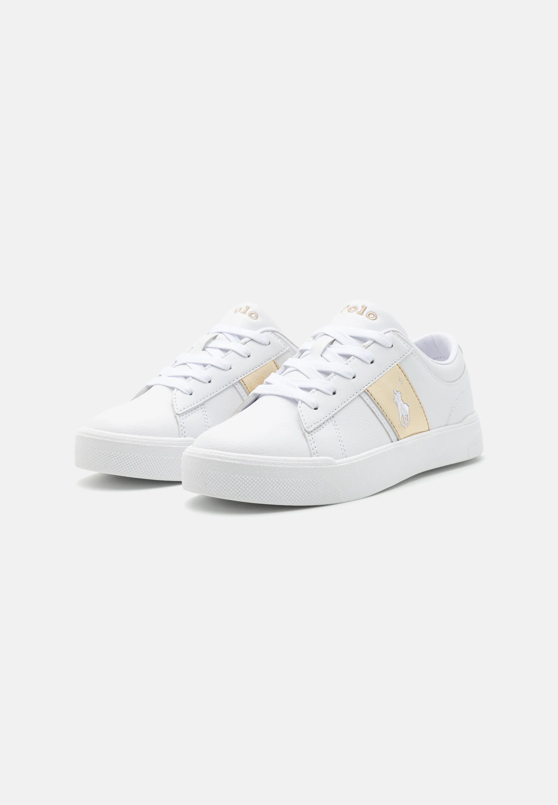 Ralph Lauren Sapatilhas Sneakers Shoes Frazier Whi Gold Branco Dourado_shot3
