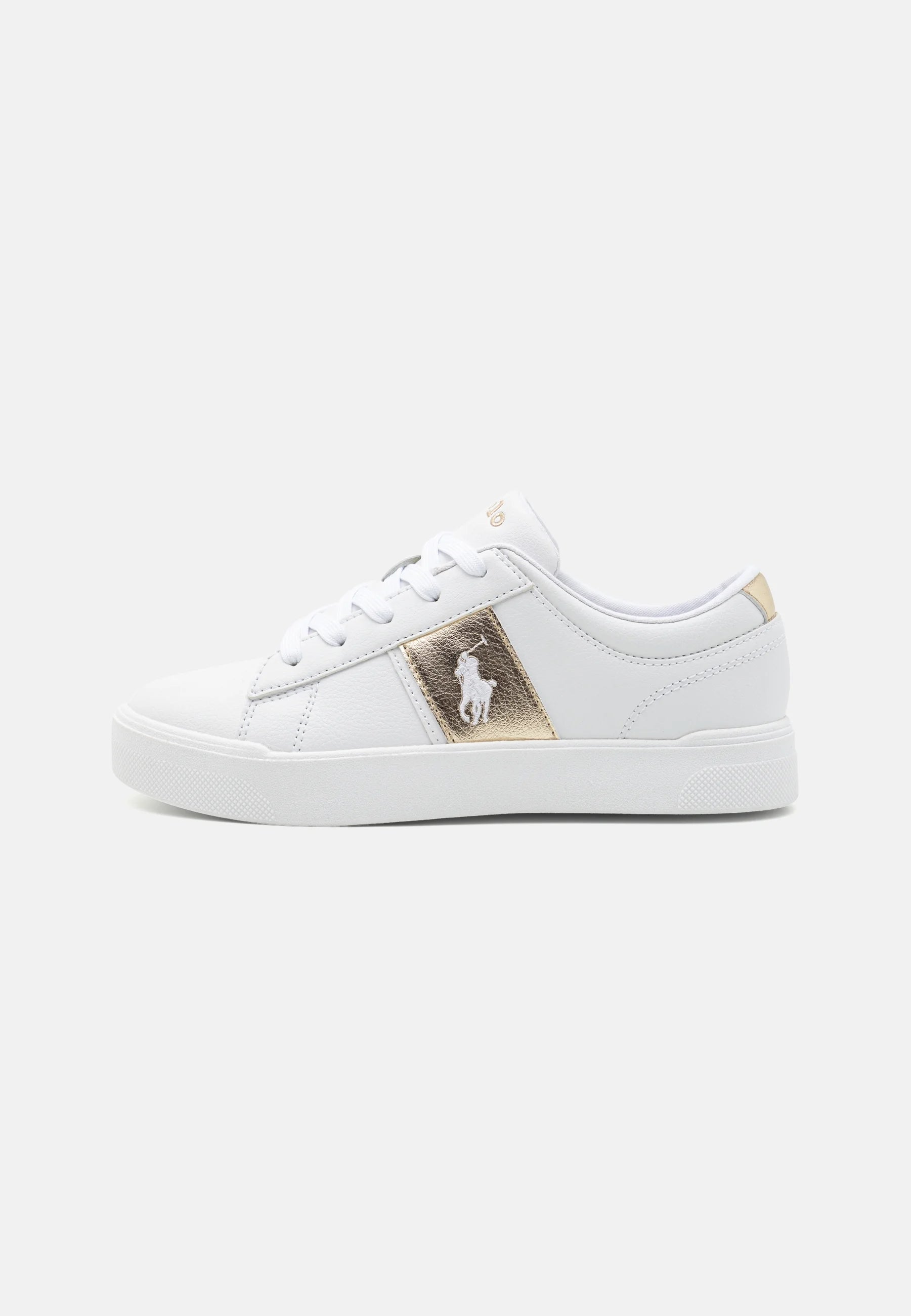 Ralph Lauren Sapatilhas Sneakers Shoes Frazier Whi Gold Branco Dourado_shot4
