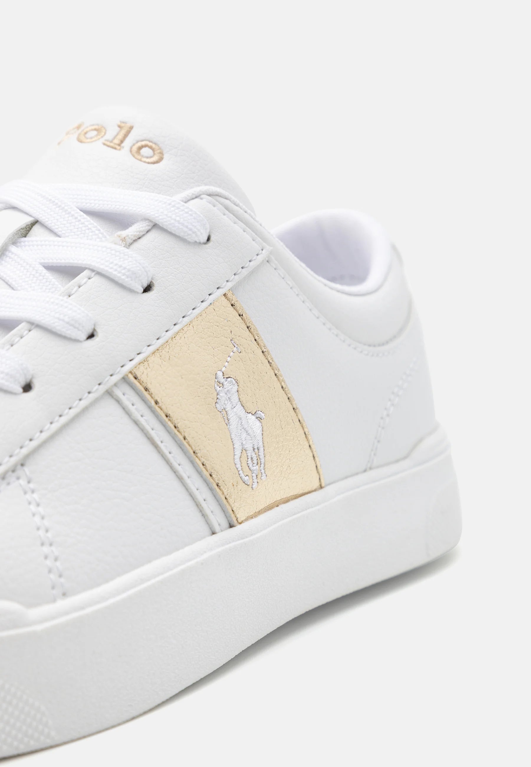 Ralph Lauren Sapatilhas Sneakers Shoes Frazier Whi Gold Branco Dourado_shot5