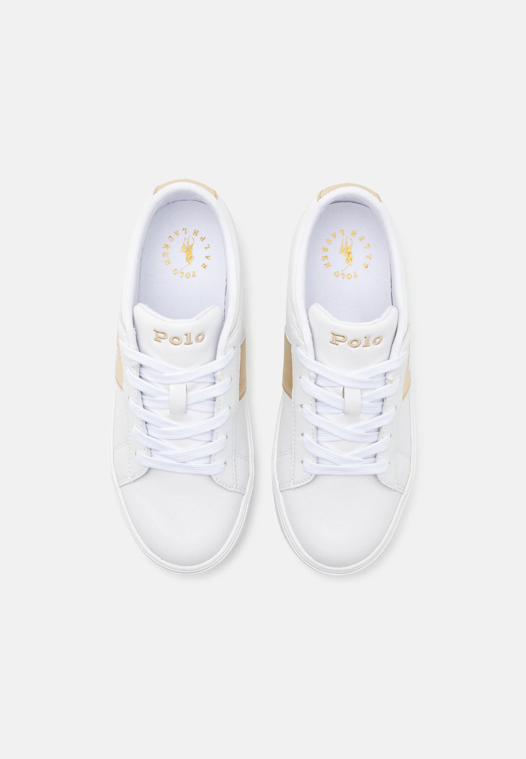 Ralph Lauren Sapatilhas Sneakers Shoes Frazier Whi Gold Branco Dourado_shot6