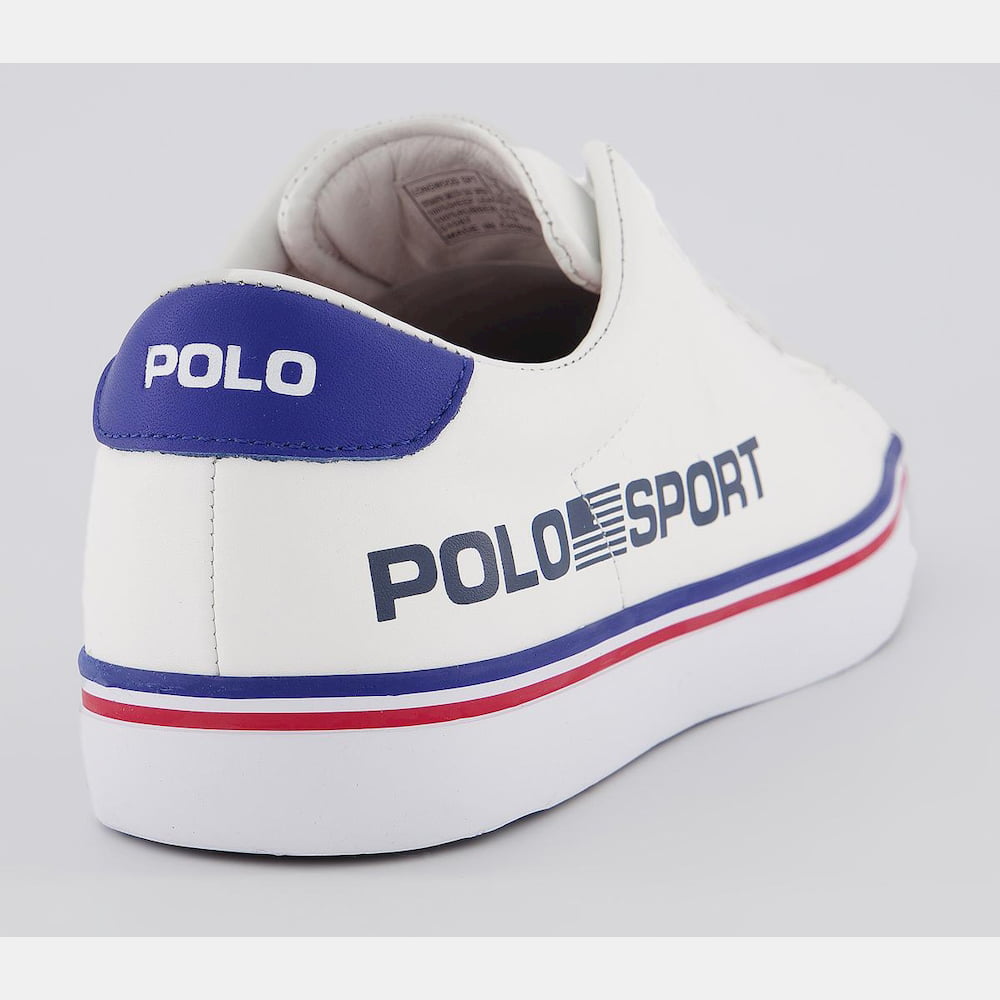Ralph Lauren Sapatilhas Sneakers Shoes Longwood Leath Whi Red Nv Brando Vermelho Azul Shot2