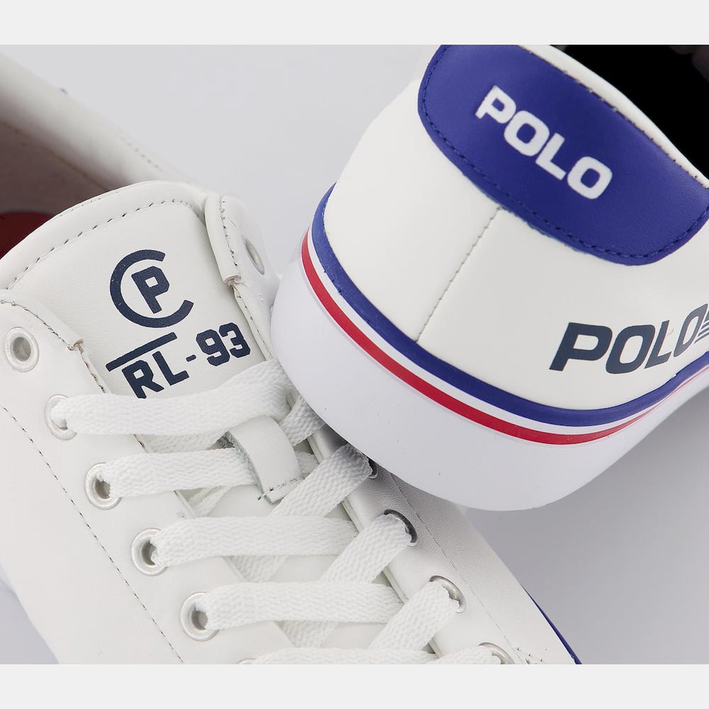 Ralph Lauren Sapatilhas Sneakers Shoes Longwood Leath Whi Red Nv Brando Vermelho Azul Shot8