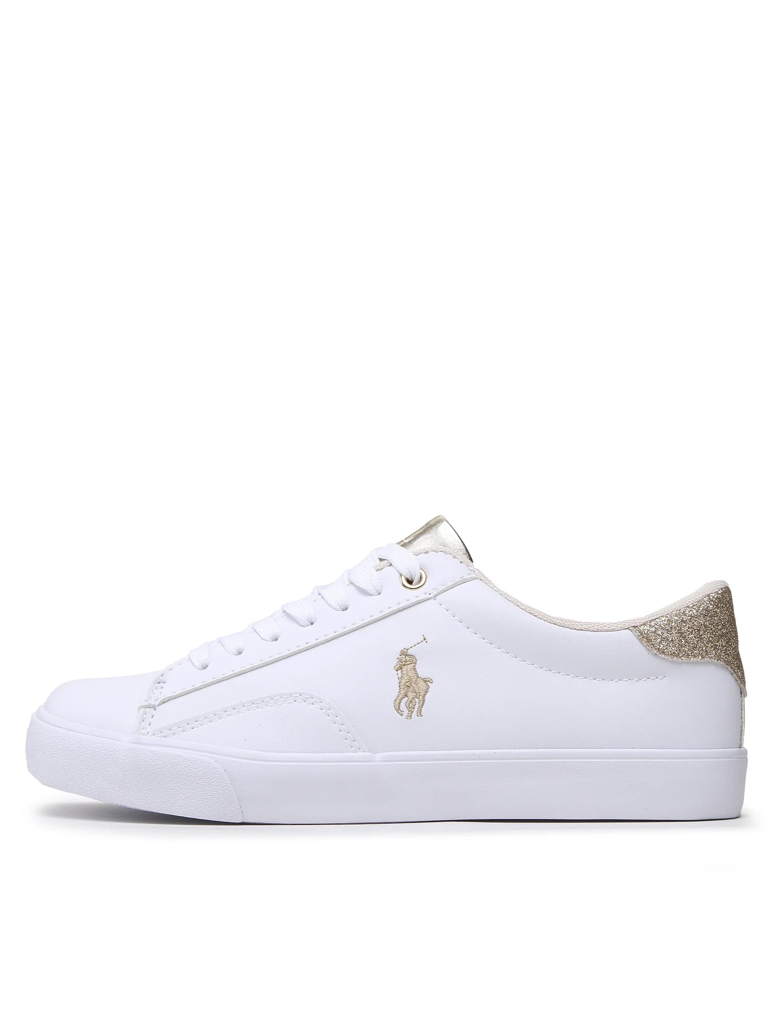 Ralph Lauren Sapatilhas Sneakers Shoes Theron Iv Whi Gold Branco Dourado_shot1