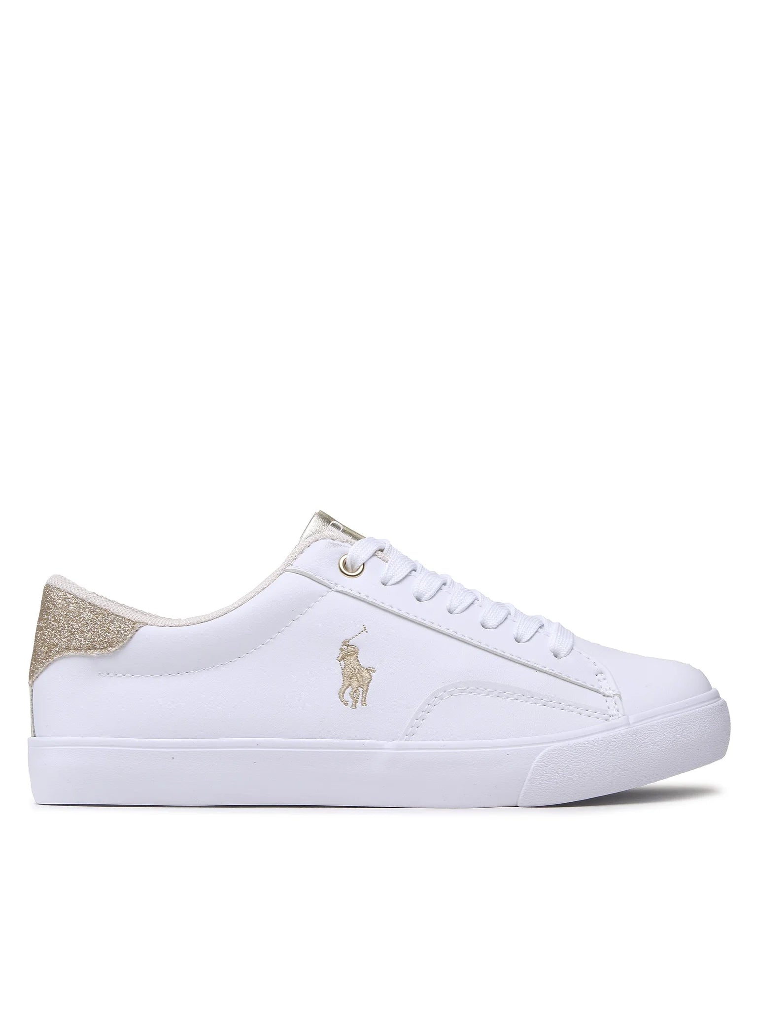 Ralph Lauren Sapatilhas Sneakers Shoes Theron Iv Whi Gold Branco Dourado_shot2