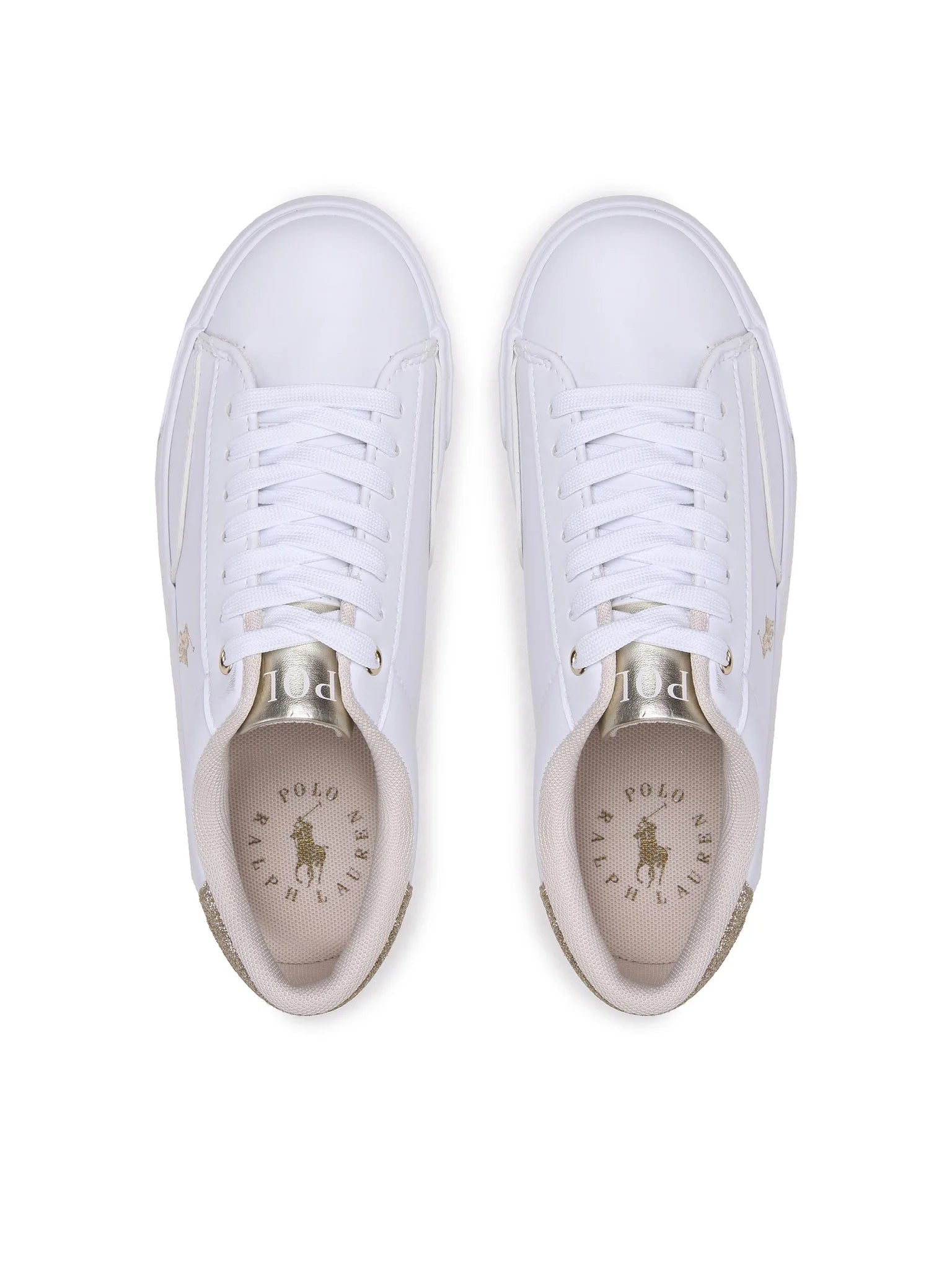 Ralph Lauren Sapatilhas Sneakers Shoes Theron Iv Whi Gold Branco Dourado_shot3