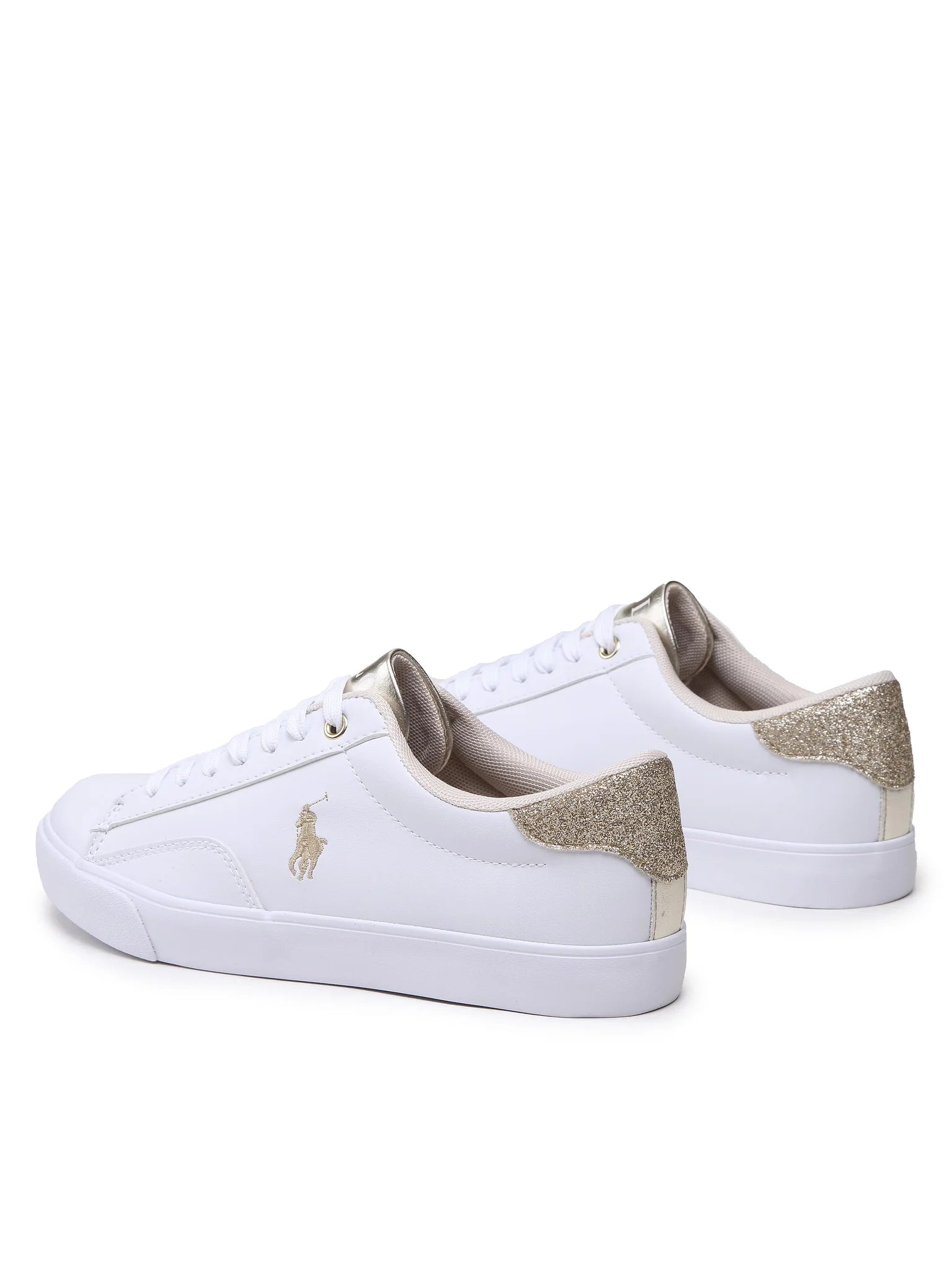 Ralph Lauren Sapatilhas Sneakers Shoes Theron Iv Whi Gold Branco Dourado_shot4