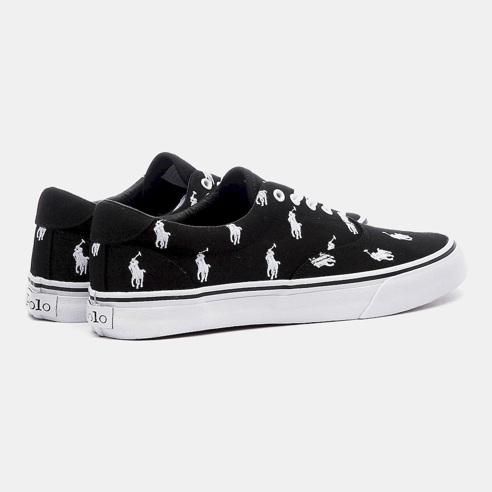 Ralph Lauren Sapatilhas Sneakers Shoes Thorton Logo Blk White Preto Branco Shot10