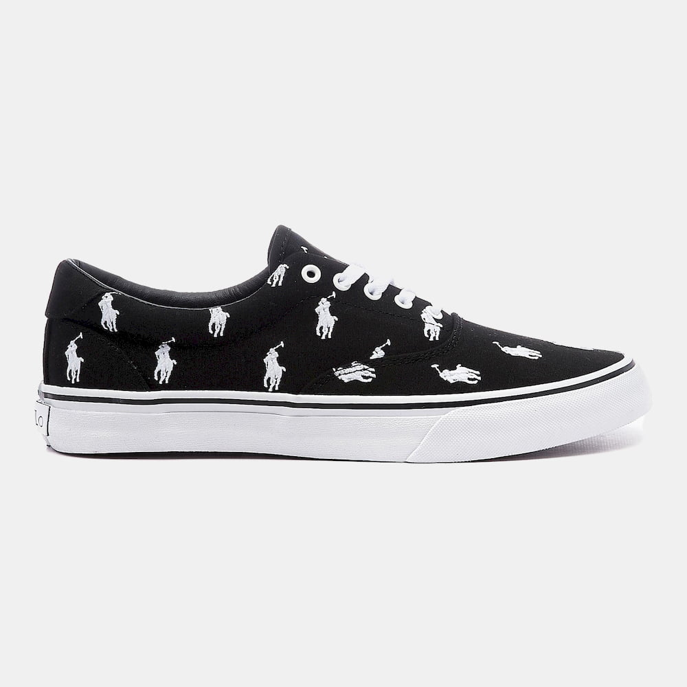 Ralph Lauren Sapatilhas Sneakers Shoes Thorton Logo Blk White Preto Branco Shot2