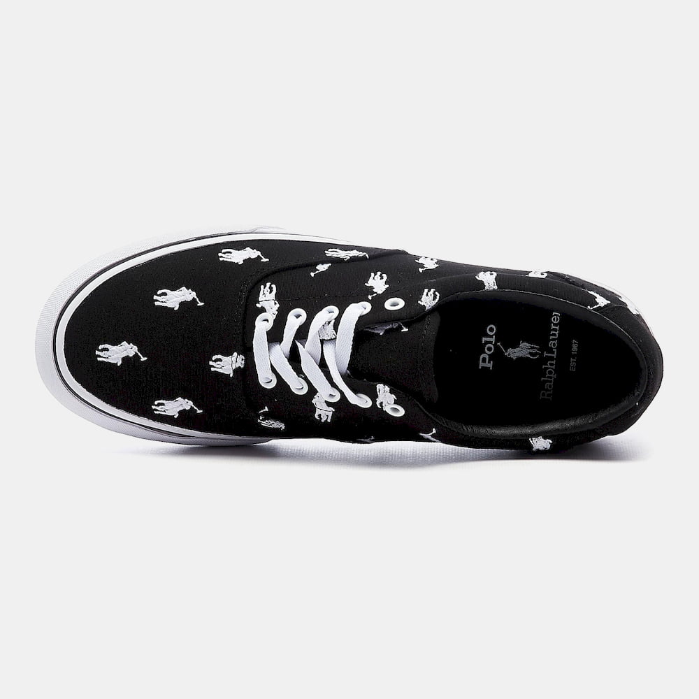 Ralph Lauren Sapatilhas Sneakers Shoes Thorton Logo Blk White Preto Branco Shot6