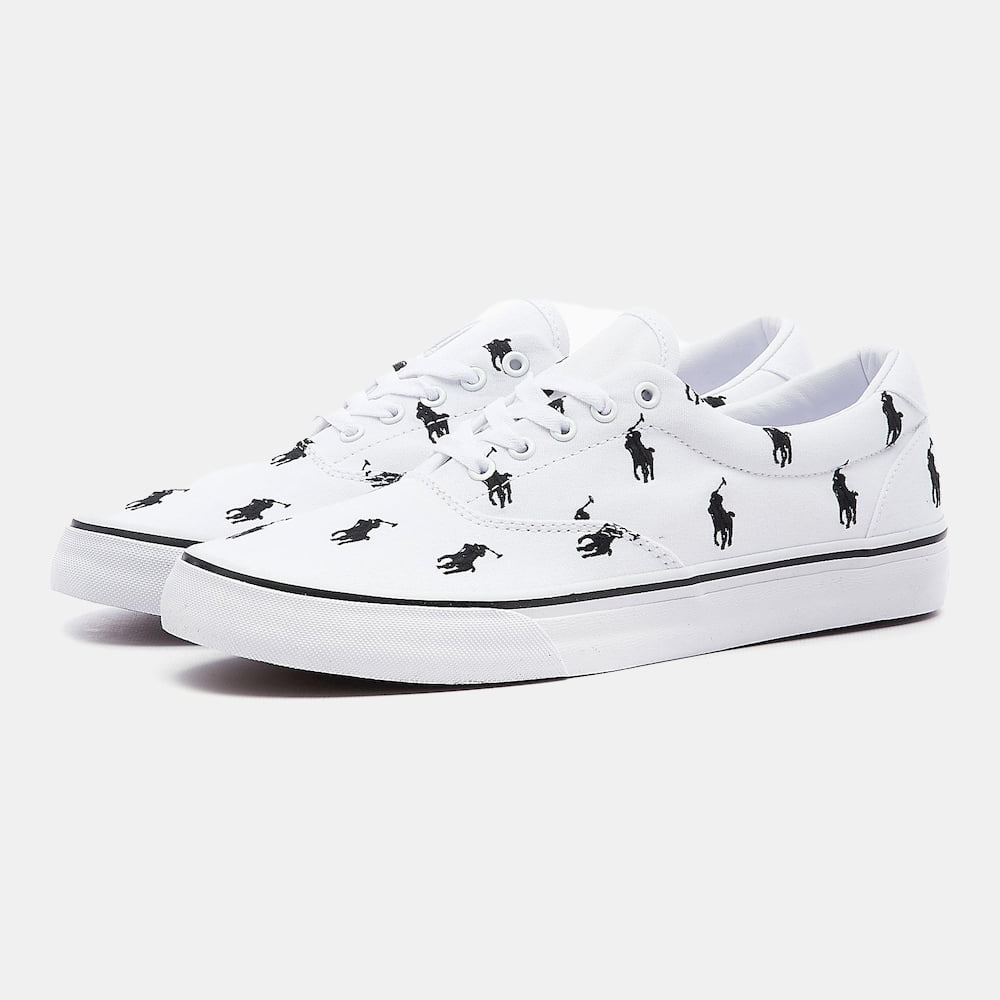 Ralph Lauren Sapatilhas Sneakers Shoes Thorton Logo White Blk Branco Preto Shot10