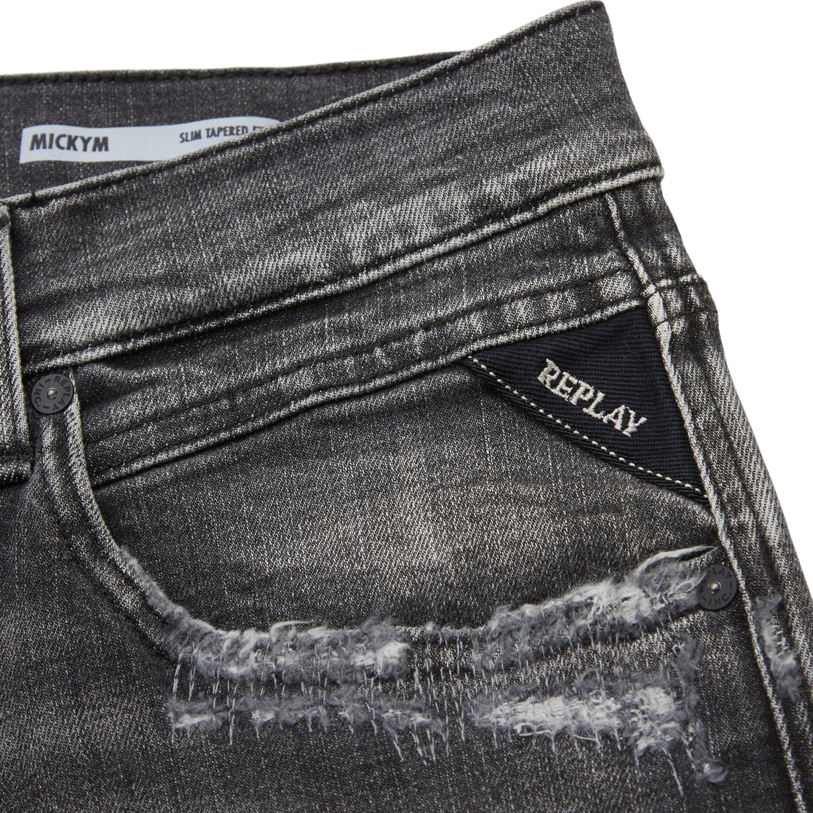 Replay Calcas Trousers M1021q 199 766 Old Grey Cinza_shot5