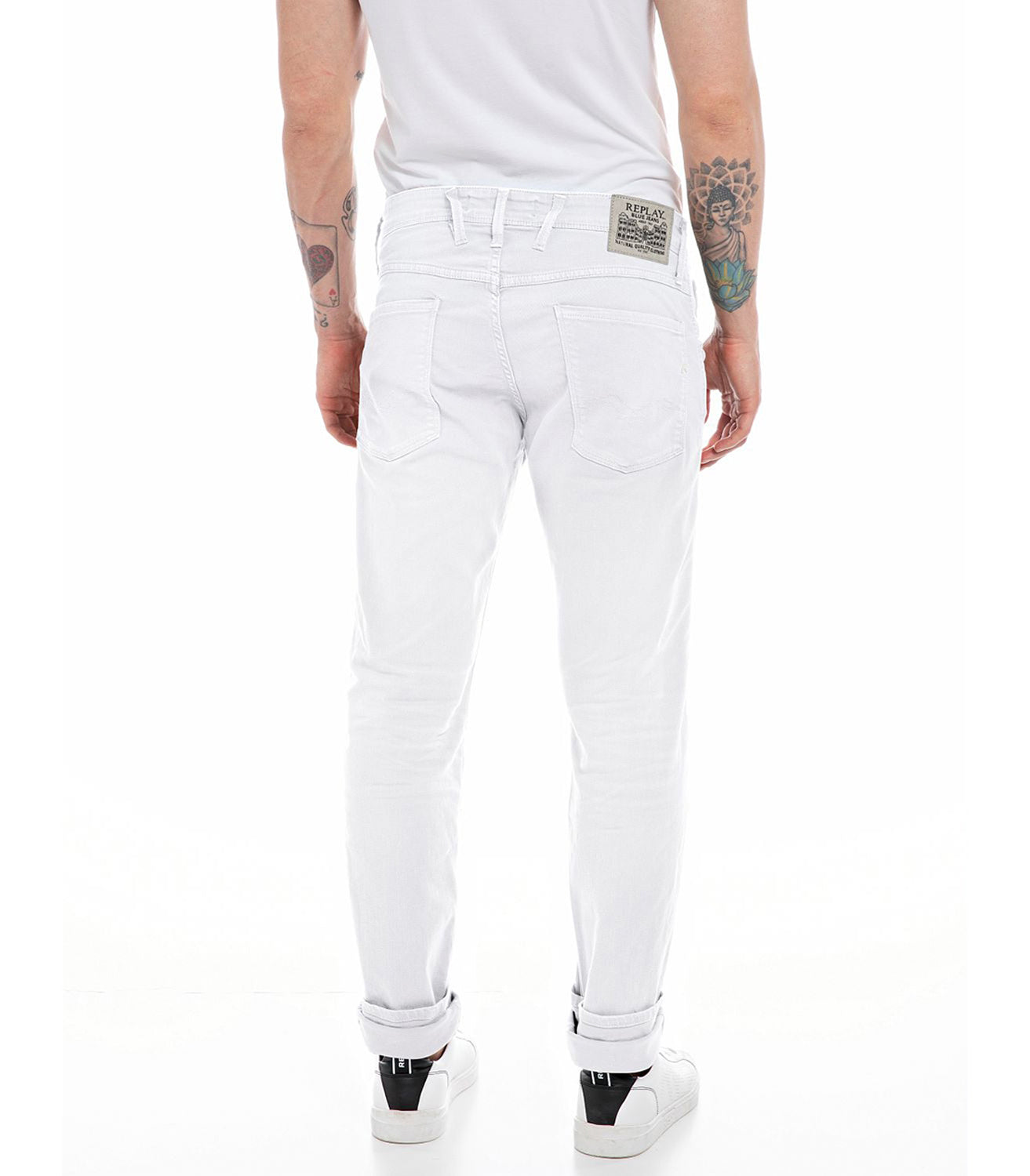Replay Calcas Trousers M914y 8488701 White Branco_shot2