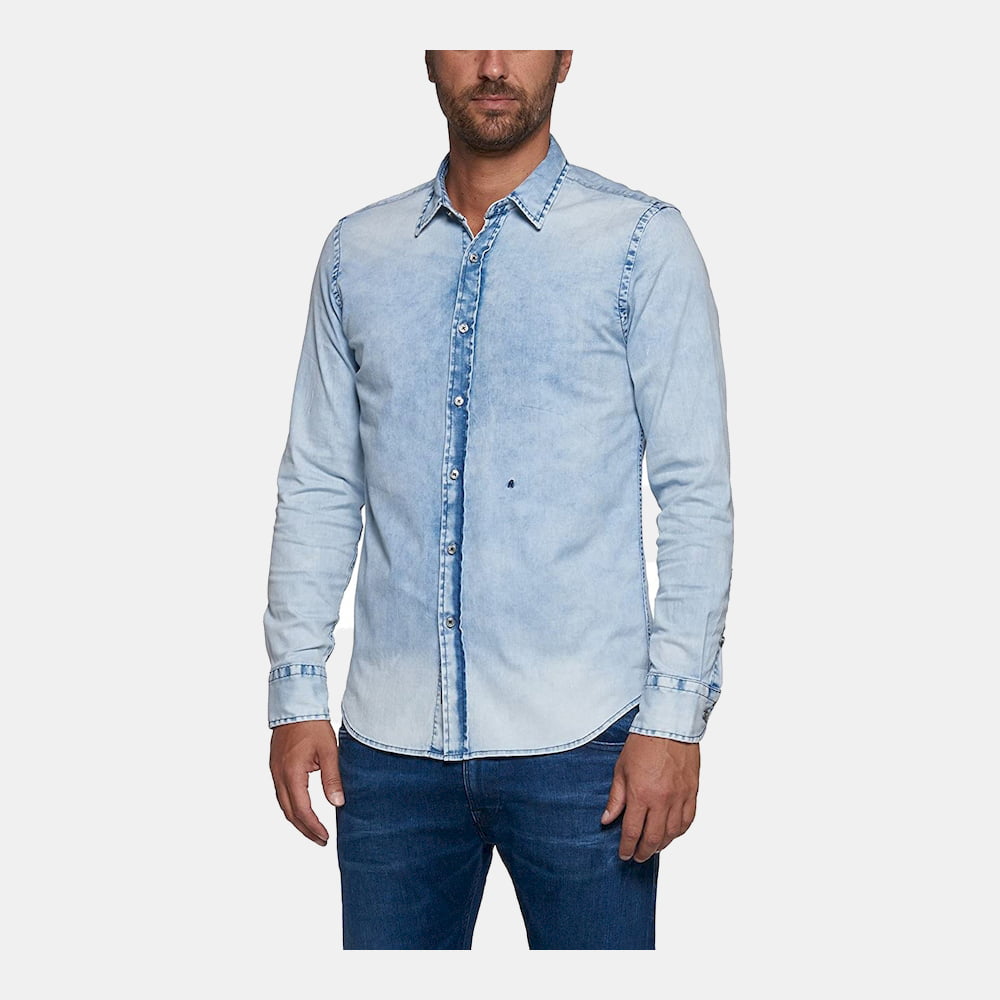 Replay Camisa Shirt M4961 Light Wash Light Wash Shot4