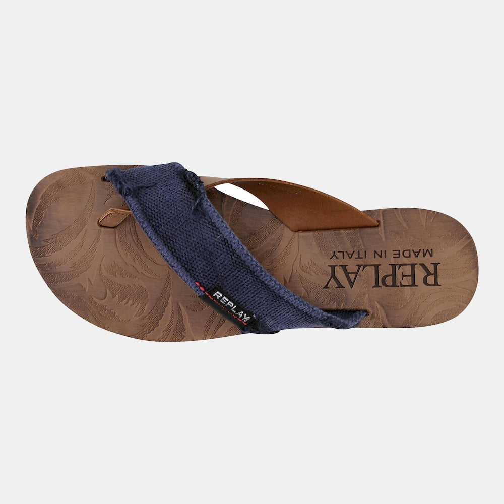 Replay Chinelos Slippers Thor 03t Blue Beige Azul Beige Shot10