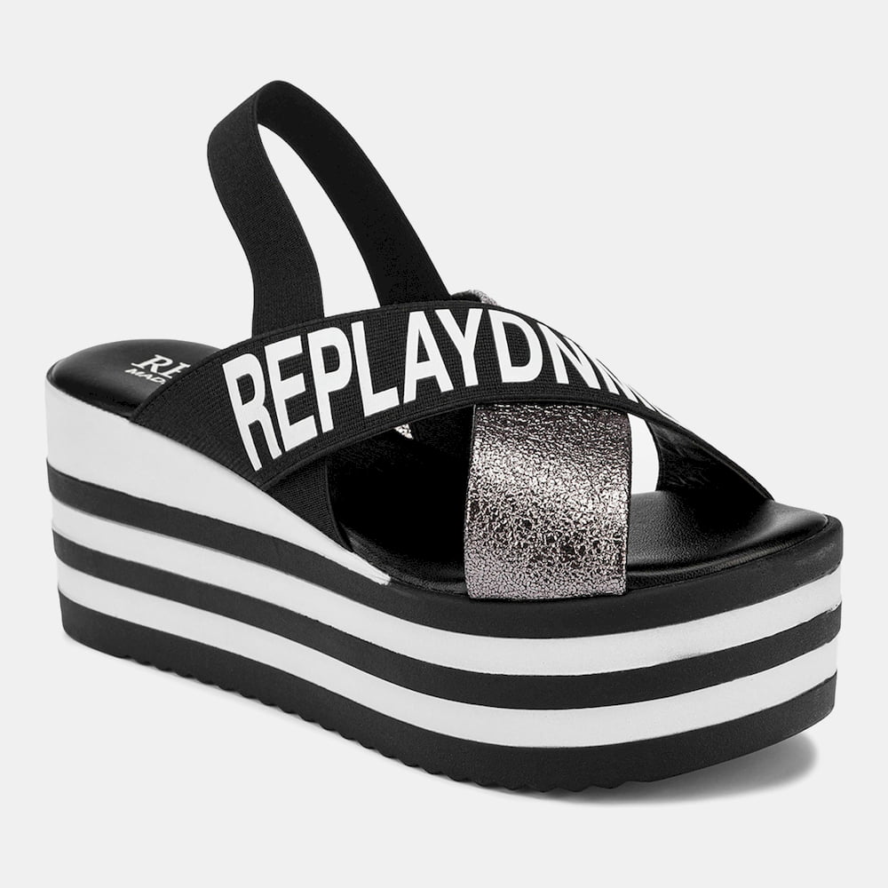 Replay Sandalias Sandals Anvil 03s Blk Platin Preto Platin Shot11