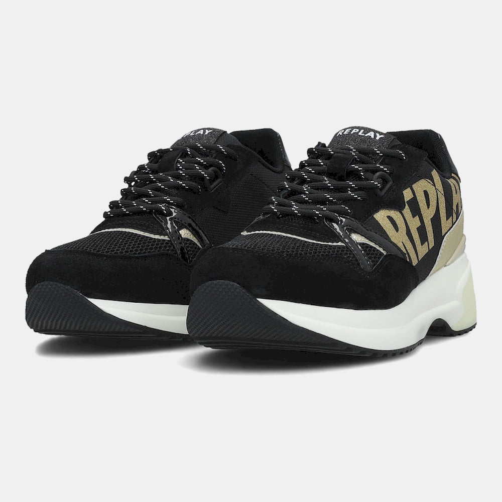 Replay Sapatilhas Sneakers Shoes Mossy 019t Blk Gold Preto Ouro Shot12