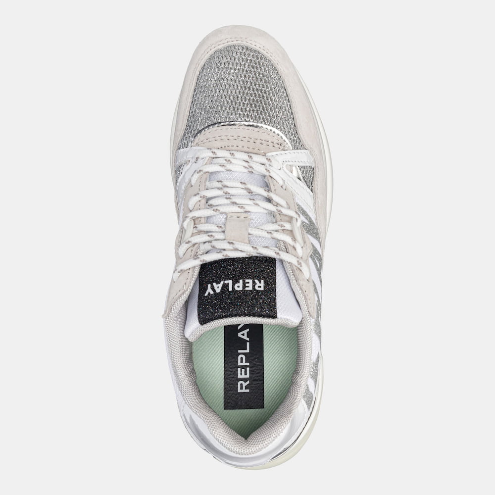 Replay Sapatilhas Sneakers Shoes Mossy 019t Whi Silver Branco Prateado Shot8