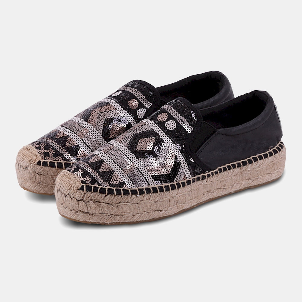 Replay Slip On Slippers Onested Black Glit Preto Glitter Shot8