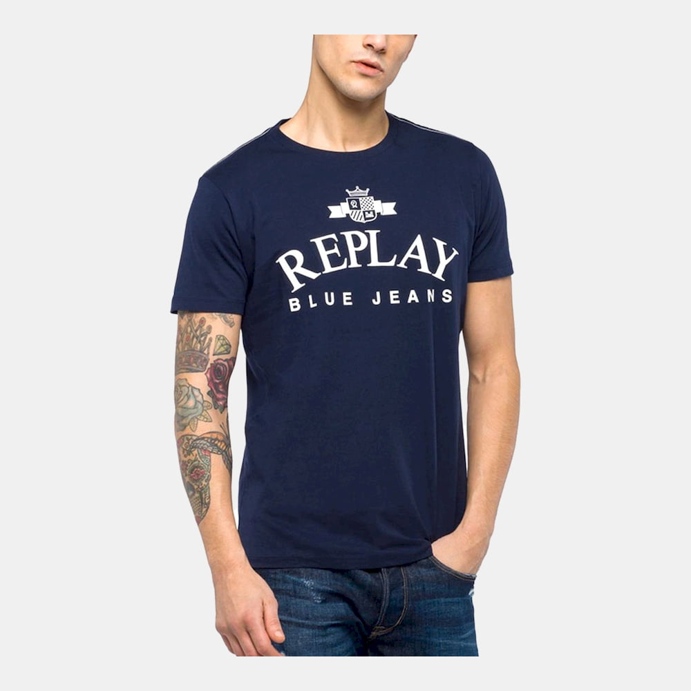 Replay T Shirt M3723 Navy Navy Shot2