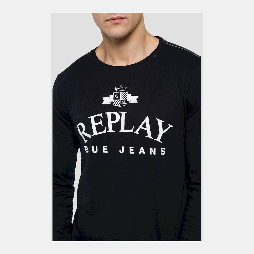 Replay T Shirt M3724 Black Preto Shot8