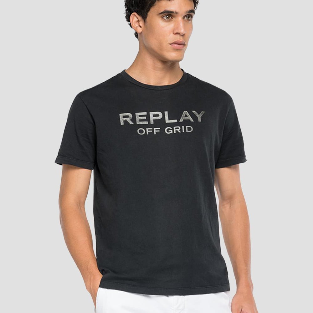 Replay T Shirt M6066 Black Preto Shot1