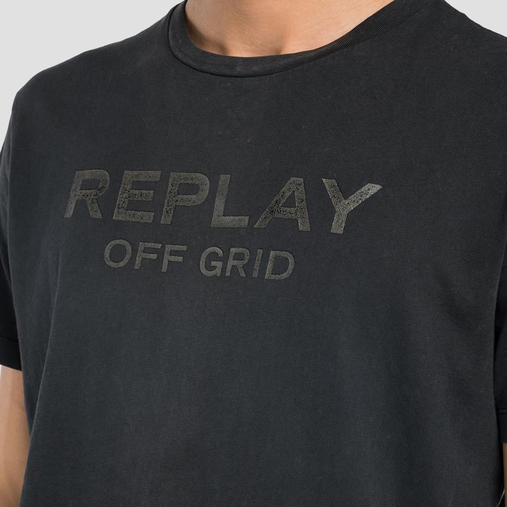 Replay T Shirt M6066 Black Preto Shot7
