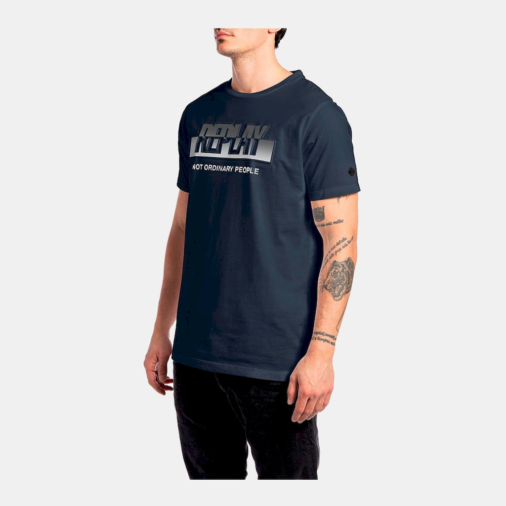 Replay T Shirt M6295 Navy Grey Navy Cinza Shot4