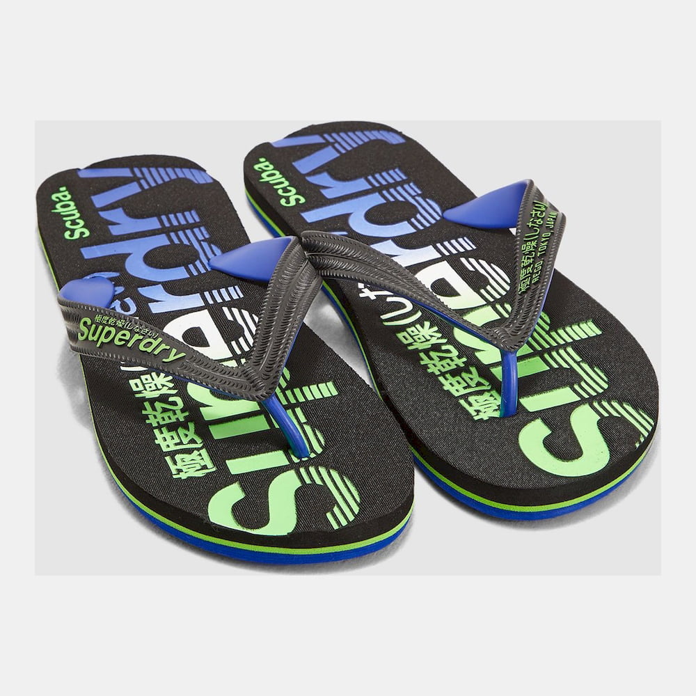 Superdry Chinelos Slippers Mf310 Blk Royal Preto Royal Shot2