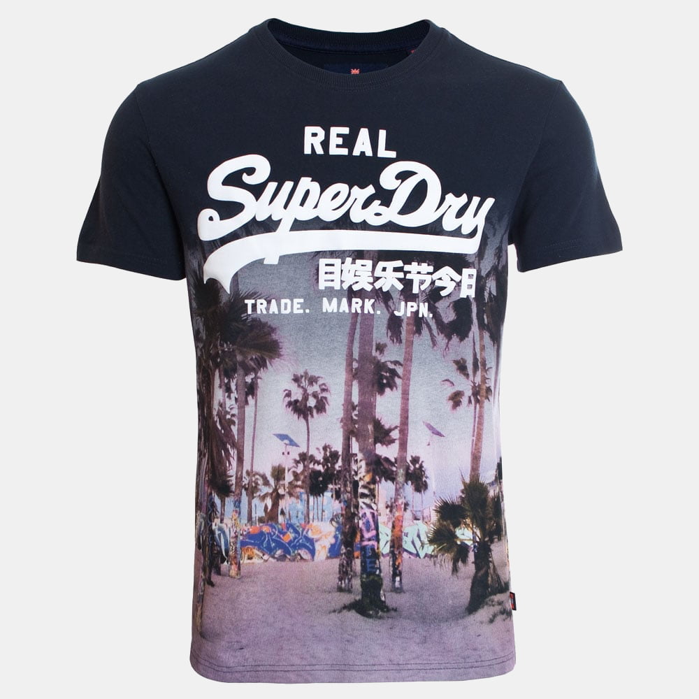 Superdry T Shirt M10017hq Navy Navy Shot1