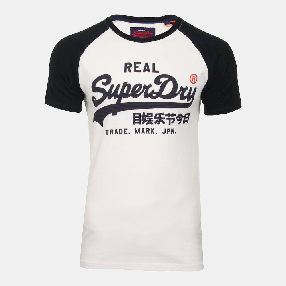 Superdry T Shirt M10131tt Whi Blue Branco Azul Shot2