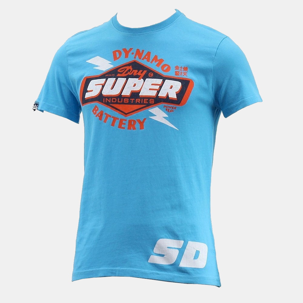 Superdry T Shirt M10ma008 Blue Azul Shot3