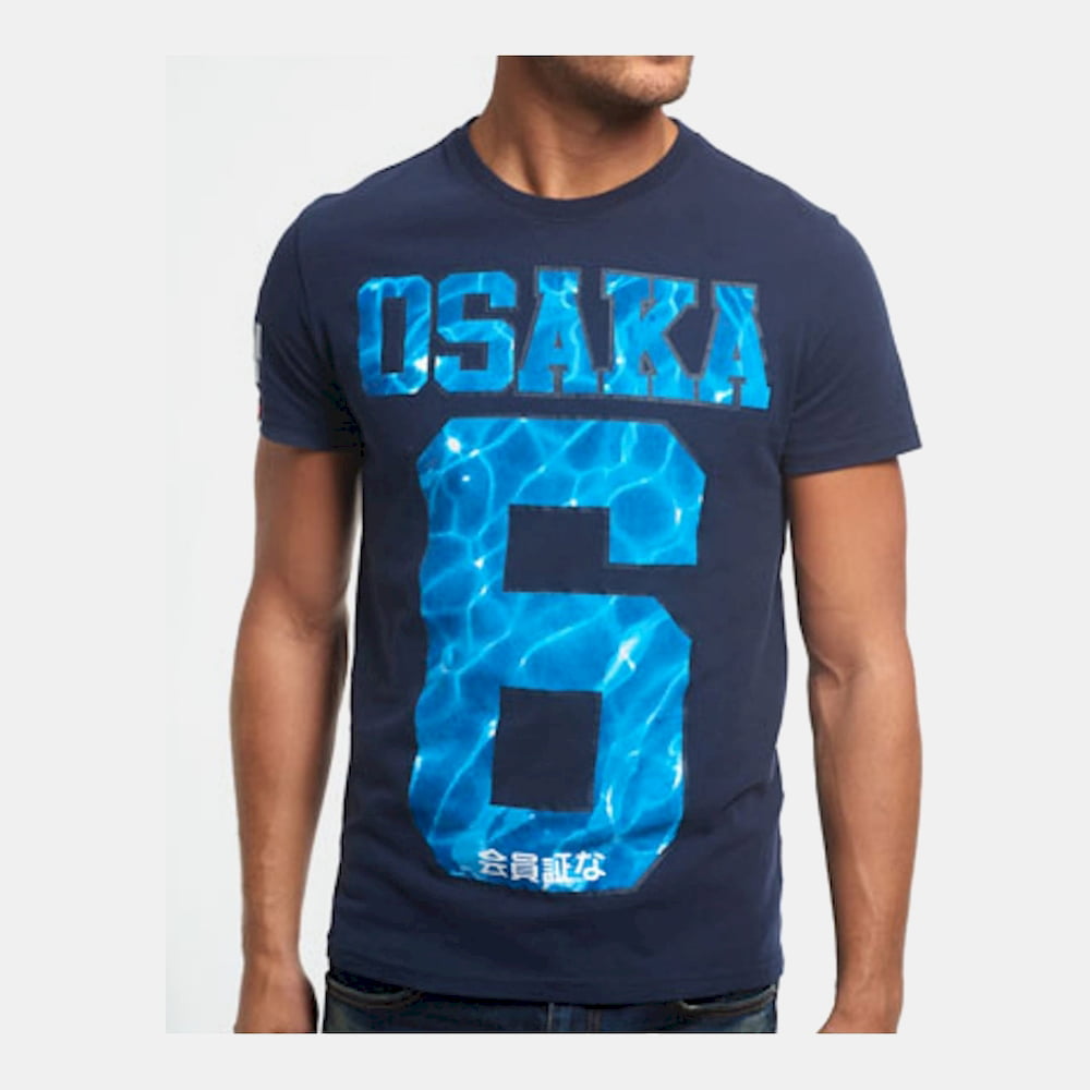 Superdry T Shirt M10mf002 Blue Azul Shot2