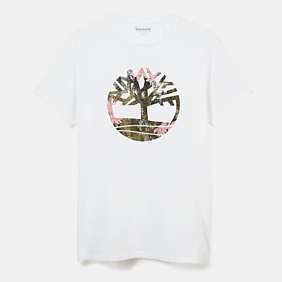Timberland T Shirt 0a1o6b Tree White Branco Shot1