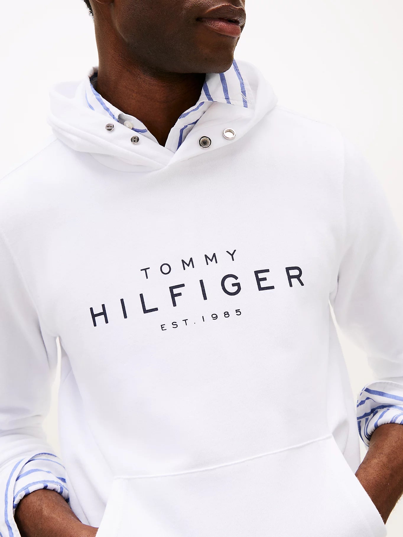 Tommy Hilfiger Camisola Hoodie Mw0mw37455 White Branco_shot1