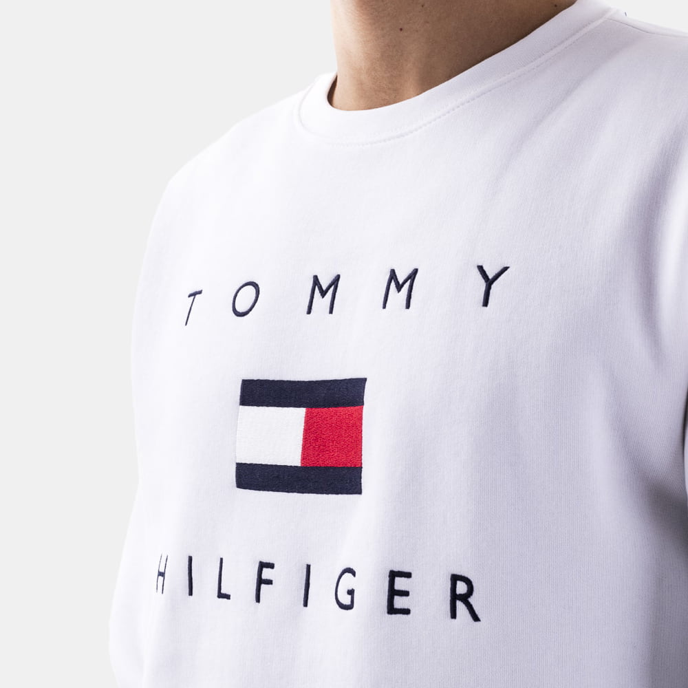 Tommy Hilfiger Camisola Sweat Mw0mw14204 White Branco Shot5