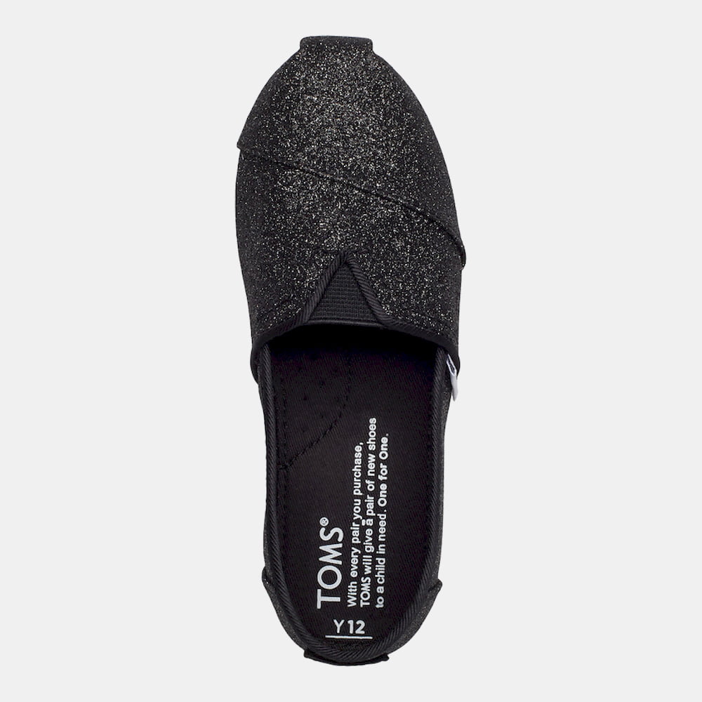 Toms Slip On Slippers 10011448 Black Glit Preto Glitter Shot10