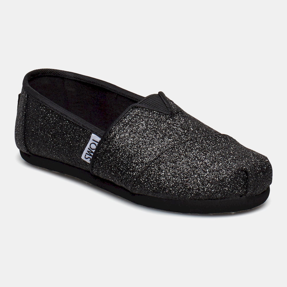 Toms Slip On Slippers 10011448 Black Glit Preto Glitter Shot8