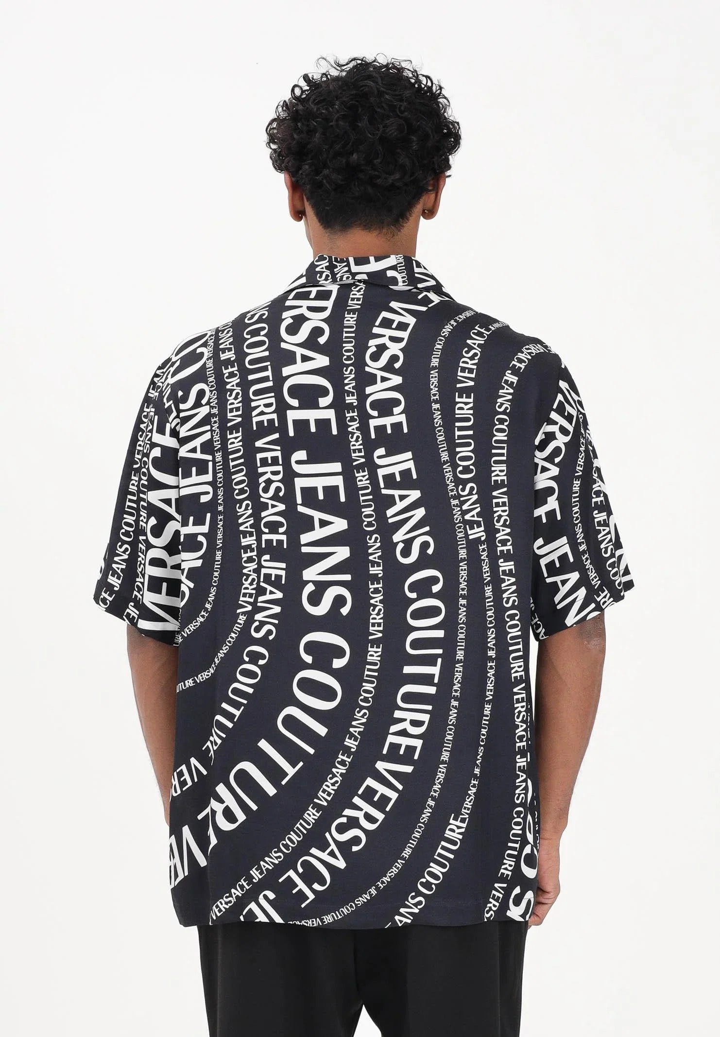 Versace Camisa Shirt 80gal2b0 Blk White Preto Branco_shot3